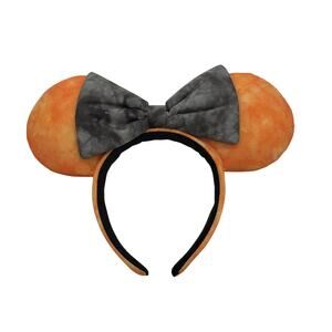 Disney Parks Minnie Ears Orange Black Tie Dye Batik Halloween Ears